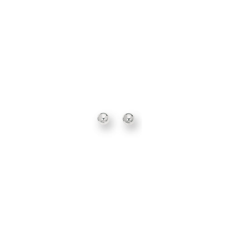 14K White Gold Polished 4mm Post Earring