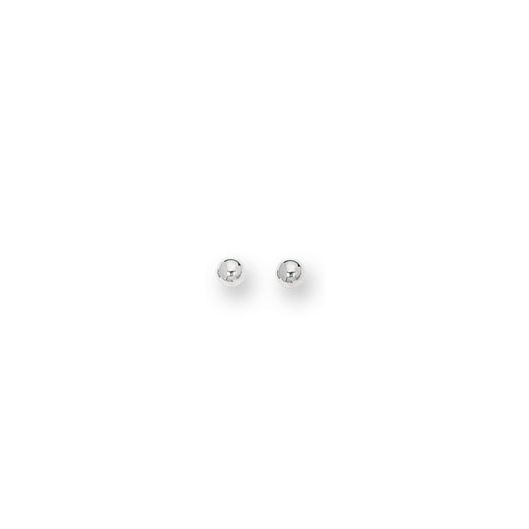14K White Gold Polished 5mm Post Earring