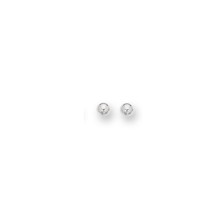 14K White Gold Polished 6mm Post Earring