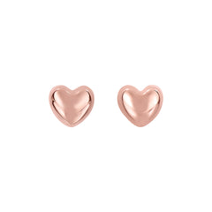14K Rose Gold Small Polished Heart Post Earring