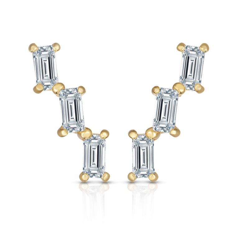 14K Yellow Gold Baguette Ear Climber