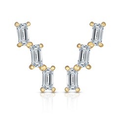 14K Yellow Gold Baguette Ear Climber