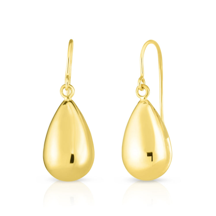 14K Yellow Gold Medium Polished Tear Drop Earring