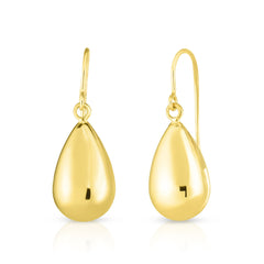 14K Yellow Gold Medium Polished Tear Drop Earring