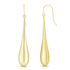 14K Yellow Gold Large Polished Graduated Tear Drop Earring