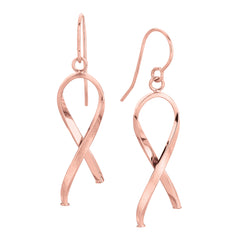 14K Rose Gold Ribbon Freeform Earring