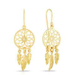 14K Yellow Gold  Dreamcatcher Earring