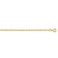 10K Yellow Gold .95mm Machine Rope 16 Chain Carded with Spring Ring