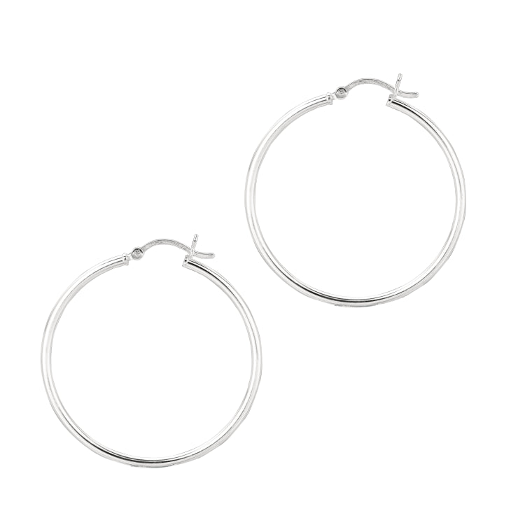Sterling Silver 2x35mm Hoop Earring