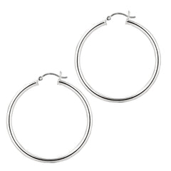 Sterling Silver 3x40mm Hoop Earring