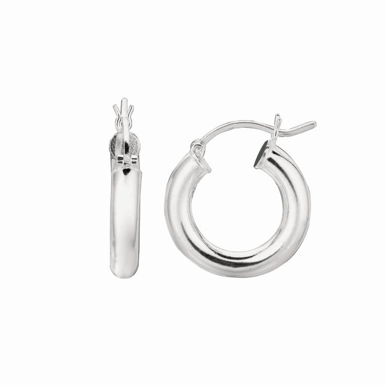 Sterling Silver 4x25mm Hoop Earring