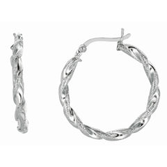 Sterling Silver Medium Puff Twist Earring