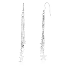 Sterling Silver Star Fringe Drop Earring