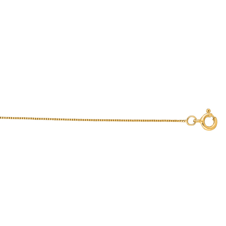 14K Yellow Gold .45mm Classic Box 18 Chain with Spring Ring