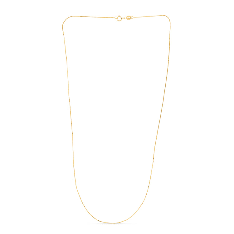 14K Yellow Gold .60mm Classic Box 24 Chain with Spring Ring