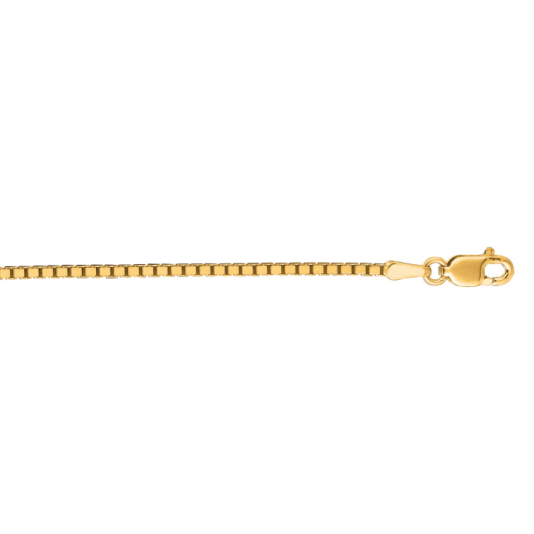 14K Yellow Gold 1.4mm Classic Box 20 Chain with Lobster Lock