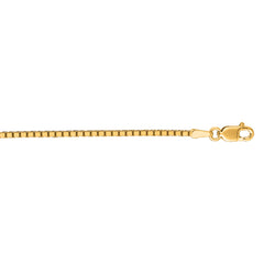 14K Yellow Gold 1.4mm Classic Box 20 Chain with Lobster Lock