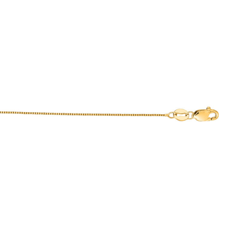 14K Yellow Gold .45mm Classic Box 18 Chain with Lobster Lock