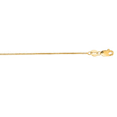 14K Yellow Gold .60mm Classic Box 16 Chain with Lobster Lock