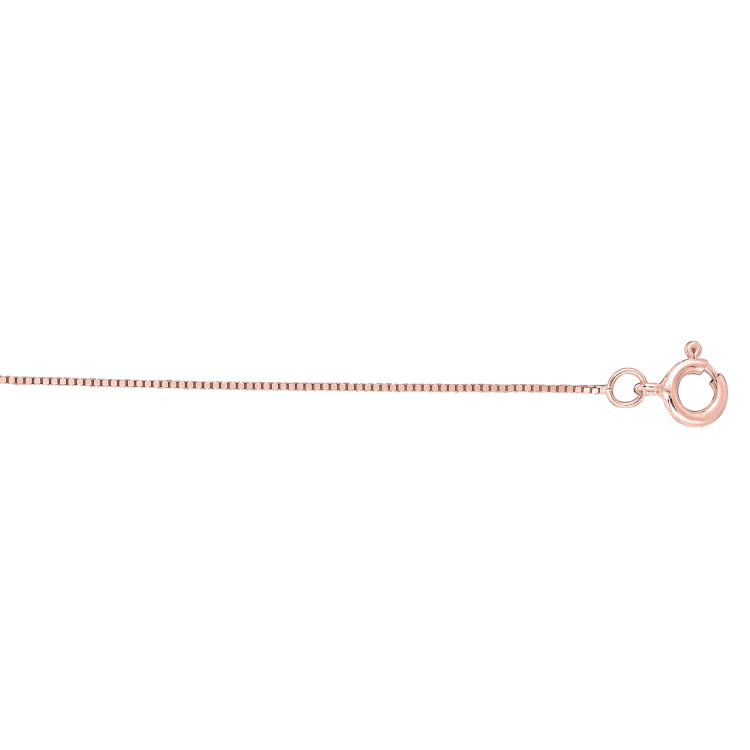 14K Rose Gold .45mm Classic Box 18 Chain with Spring Ring