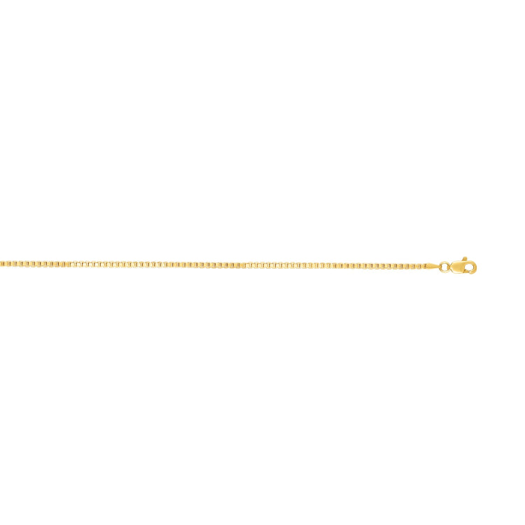 14K Yellow Gold 1.8mm Semi-Solid Box 24 Chain with Lobster Lock