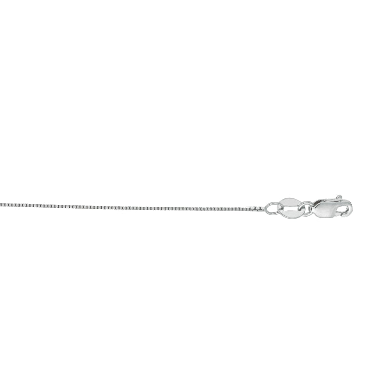 14K White Gold 0.45mm Classic Box 16 Chain with Lobster Lock