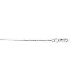 14K White Gold 0.45mm Classic Box 18 Chain with Lobster Lock