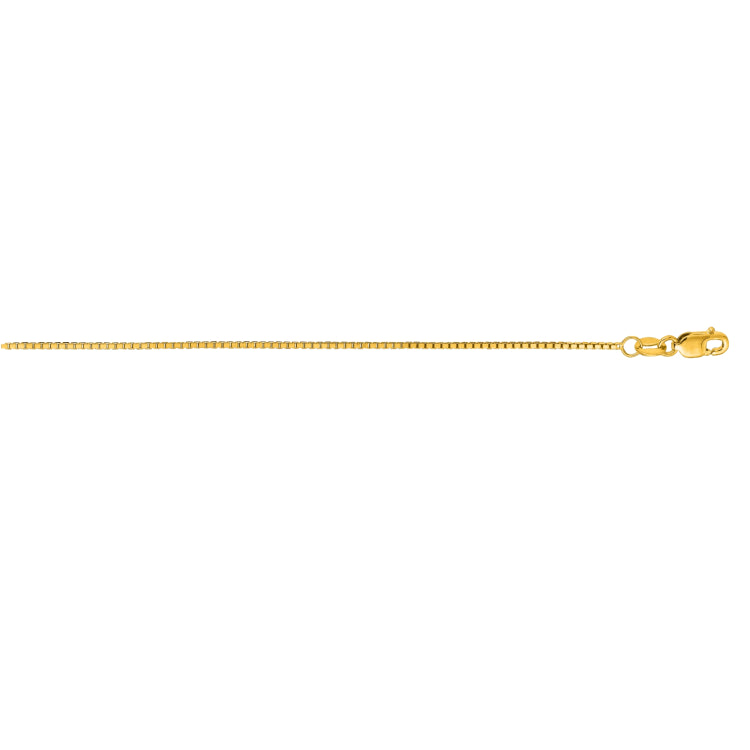 14K Yellow Gold 1mm Octagonal Box 16 Chain with Lobster Lock