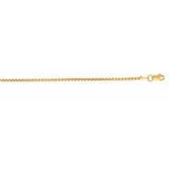 14K Yellow Gold 1.3mm Lite Round Box 16 Chain with Lobster Lock