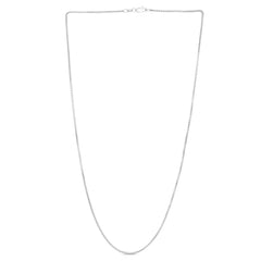 14K White Gold 1.3mm Lite Round Box 18 Chain with Lobster Lock