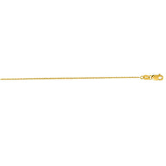 14K Yellow Gold 1.1mm Diamond Cut Cable 24 Chain with Lobster Lock