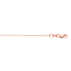 14K Rose Gold 0.87mm Diamond Cut Cable 20 Chain with Lobster Lock