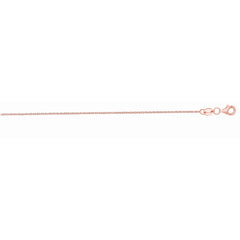 14K Rose Gold 1.1mm Diamond Cut Cable 16 Chain with Lobster Lock