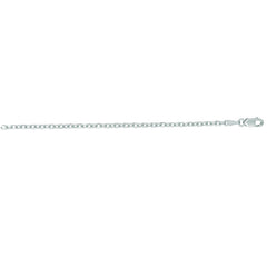 14K White Gold 2.3mm Diamond Cut Cable 16 Chain with Lobster Lock