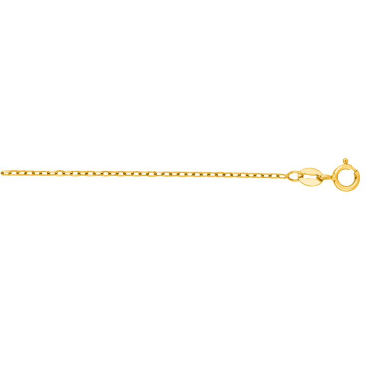 14K Yellow Gold 1.2mm Open Cable 16 Chain with Spring Ring Clasp