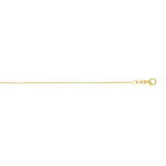 14K Yellow Gold 1.1mm Round Cable 16 Chain with Lobster Lock