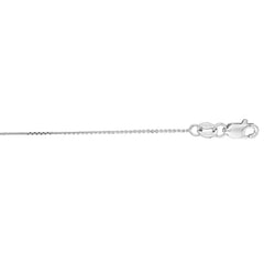 14K White Gold 0.5mm Diamond Cut Flat Cable 18 Chain with Lobster Lock