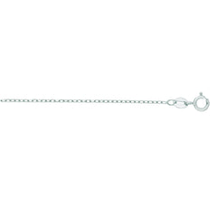 14K White Gold 1.2mm Open Cable 16 Chain with Spring Ring Clasp