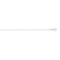 14K White Gold 1.1mm Round Cable 18 Chain with Lobster Lock