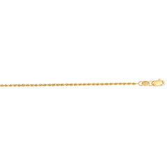 14K Yellow Gold 16 1.4mm Diamond Cut Royal Rope Chain with Lobster Lock