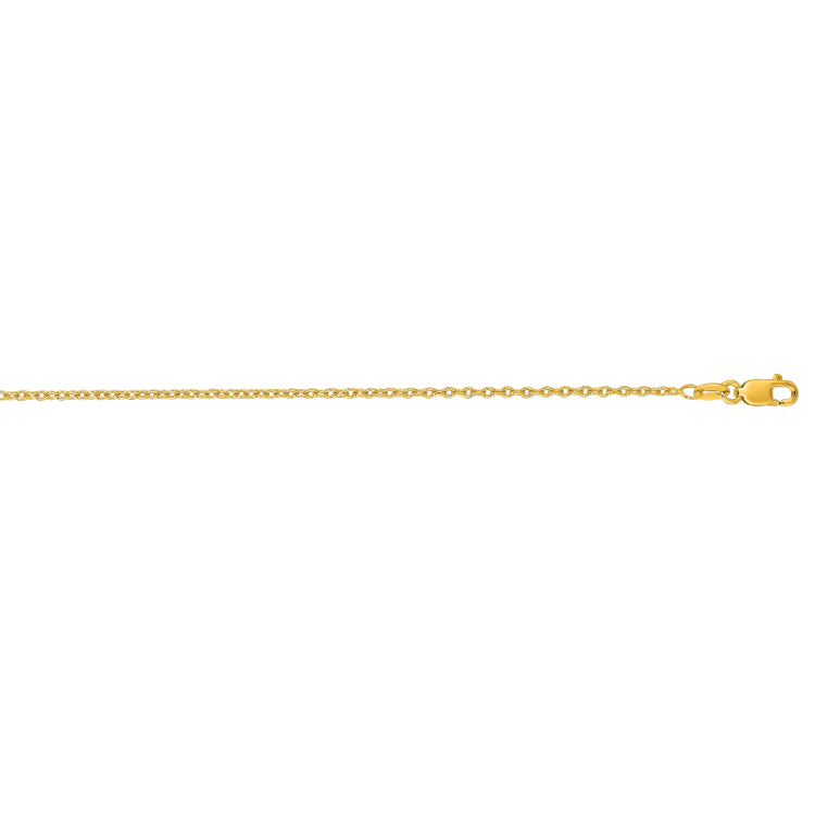 14K Yellow Gold 1.5mm Oval Cable 18 Chain with Lobster Lock