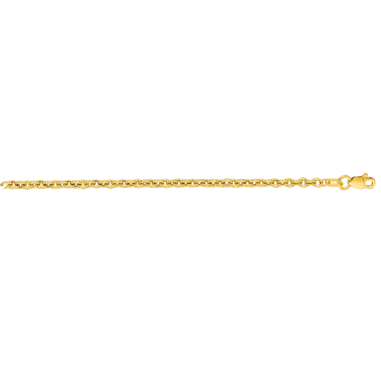 14K Yellow Gold 2.9mm Lite Forsantina 18 Chain with Lobster Lock