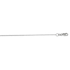 14K White Gold 1.1mm Diamond Cut Rolo 18 Chain with Lobster Lock