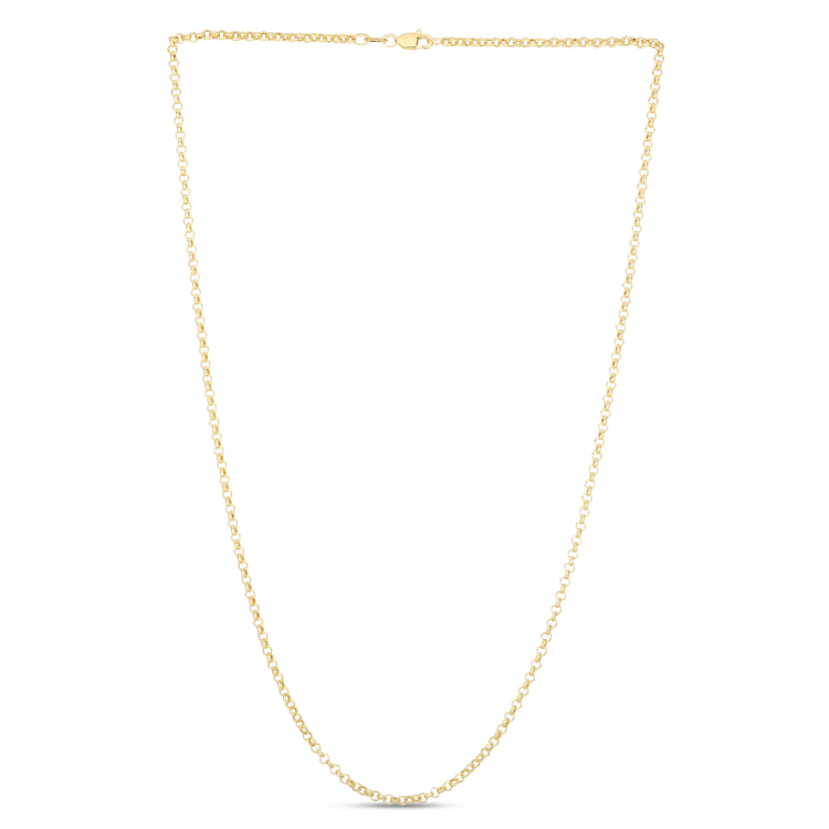14K Yellow Gold 2.5mm Lite Rolo 16 Chain with Lobster Lock
