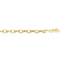 14K Yellow Gold 4.6mm Lite Oval Rolo 18 Chain with Lobster Lock