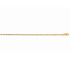 14K Yellow Gold 1.0mm Machine Rope 18 Chain (Carded) with Lobster Lock