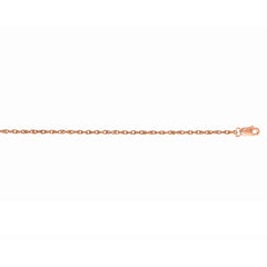 14K Rose Gold 1.0mm Machine Rope 18 Chain (Carded) with Lobster Lock
