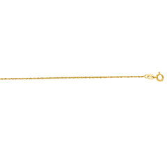 14K Yellow Gold 1.1mm Singapore 22 Chain with Spring Ring Clasp