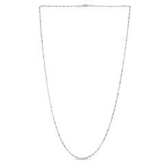 14K White Gold 1.3mm Singapore 16 Chain with Lobster Lock