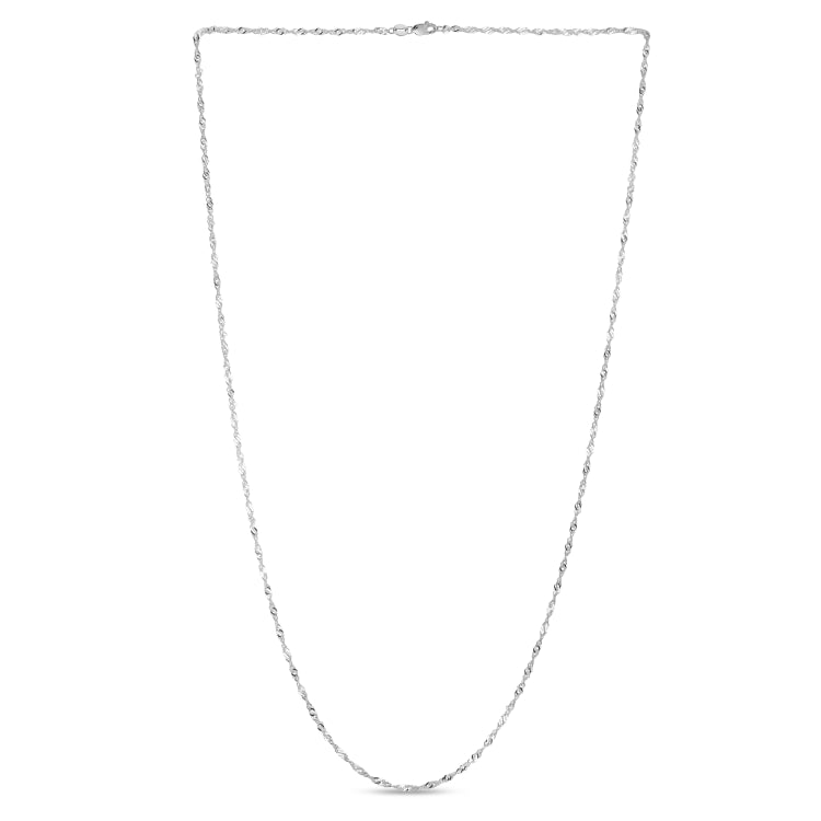14K White Gold 1.3mm Singapore 18 Chain with Lobster Lock